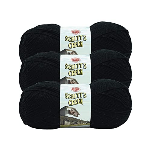 Lion Brand Yarn Schitt's Creek Garn zum Stricken, Häkeln und Basteln, 3er-Pack, schwarze Krähe von Lion Brand Yarn