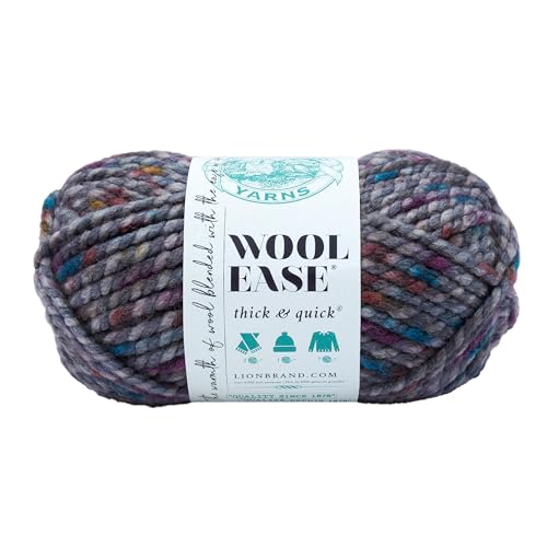 Lion Brand Yarn Thick & Quick, Soft Bulky Yarn for Knitting, Crocheting, and Crafting 640-527 Wool-Ease Dickes und schnelles Garn, Abalone, Acryl, Meerschnecke, 21.59x9.53x9.53 cm, 97 von Lion Brand Yarn