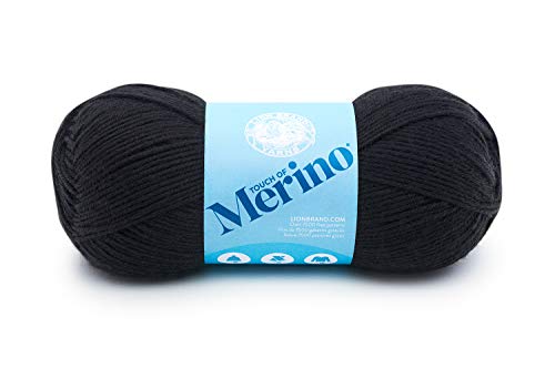 Lion Brand Yarn Touch of Merino Garn, Wolle, Schwarz [676-153], 235 Meter von Lion Brand Yarn