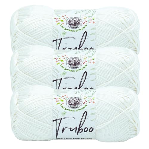 Lion Brand Yarn Truboo Garn, Weiß, 3 Stück von Lion Brand Yarn