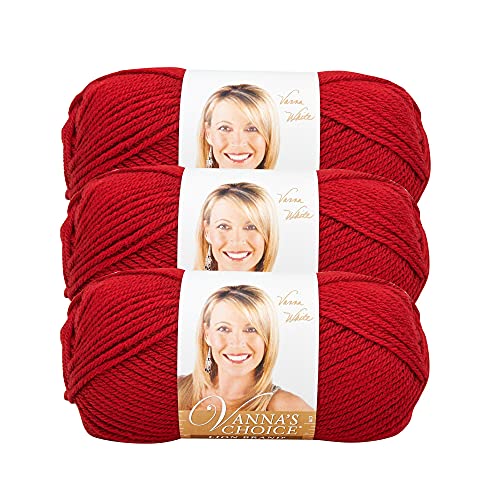 Lion Brand Yarn Vanna's Choice Garn, Cranberry, 3er-Pack von Lion Brand Yarn