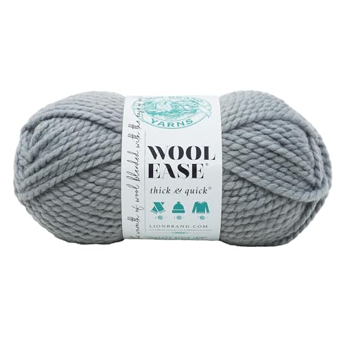 Lion Brand Yarn Company 640-148 Wool-Ease Dickes und schnelles Garn, Schiefer, Slate, One Skein, 22 von Lion Brand Yarn