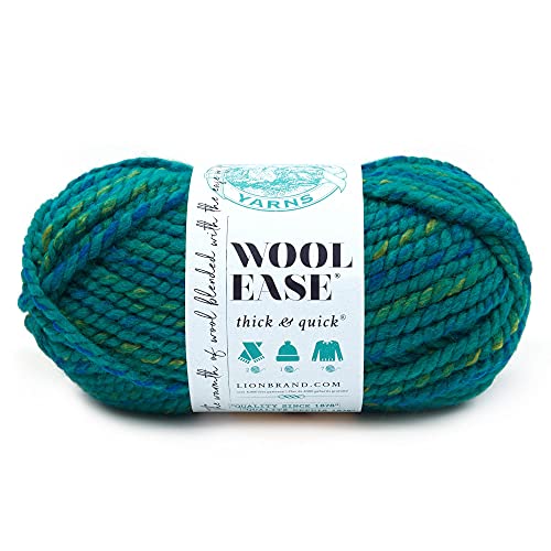 Lion Brand Yarn Wool-Ease Dickes und schnelles Garn, weiches und sperriges Garn zum Stricken, Häkeln und Basteln, 1 Knäuel, Bluegrass von Lion Brand Yarn