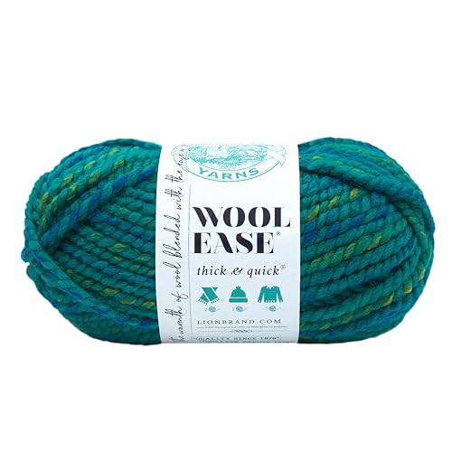 Lion Brand Yarn Wool-Ease Dickes und schnelles Garn, weiches und sperriges Garn zum Stricken, Häkeln und Basteln, 1 Knäuel, Bluegrass von Lion Brand Yarn