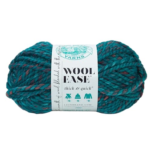 Lion Brand Yarn Company 640-623 Wool-Ease dickes und schnelles Garn, Deep Lagoon, Einheitsgröße von Lion Brand Yarn