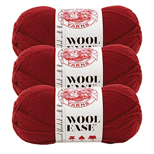 Lion Brand Yarn Wool-Ease Garn, Cranberry, 3er-Pack von Lion Brand Yarn