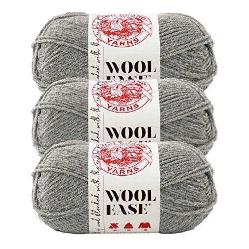 Lion Brand Yarn Wool-Ease Garn, Grau meliert, 3er-Pack von Lion Brand Yarn