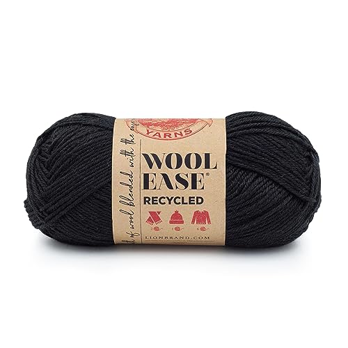 Lion Brand Yarn Wool-Ease Recyceltes Garn, 1er-Pack, Schwarz von Lion Brand Yarn