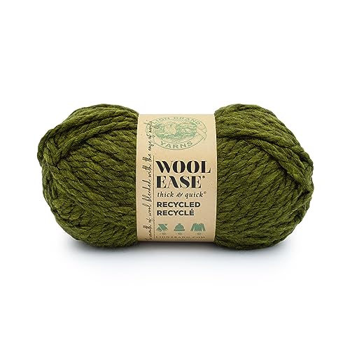 Lion Brand Yarn Wool-Ease T&Q Recycled, sperriges Garn zum Häkeln, Olivgrün, 1 Packung von Lion Brand Yarn