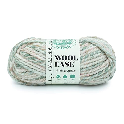 Lion Brand Yarn Wool-Ease dickes & schnelles Garn, weiches und sperriges Garn zum Stricken, Häkeln und Basteln, 1 Knäuel, Muschel von Lion Brand Yarn