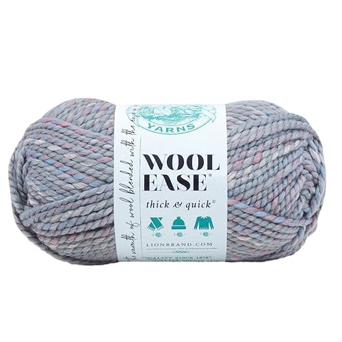 Lion Brand Yarn Wool-Ease dickes und schnelles Garn, weiches und sperriges Garn zum Stricken, Häkeln und Basteln, 1 Knäuel, Sturmfront von Lion Brand Yarn