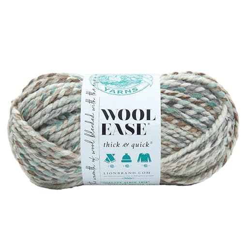 Lion Brand Yarn Company 640-542 Wool-Ease dickes und schnelles Garn, Seeglas, 1 Knäuel von Lion Brand Yarn