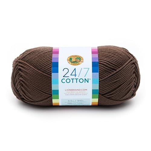 Lion Brand Yarn (1 Skein 24/7 Cotton Yarn, Café Au Lait 761-126 24-7 Baumwollgarn, Baumwolle, 15.24x6.35x6.35 cm, 170 von Lion Brand Yarn