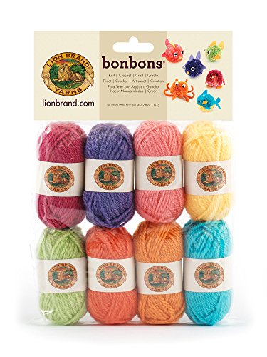 Lion Brand Yarn Company 1 Knäuel Garn Bonbons, Brights, Multicolor von Lion Brand Yarn