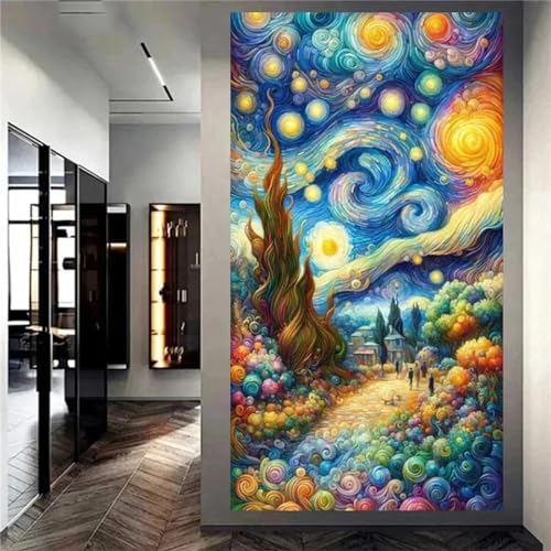 Diamond Painting, 5D Sternenklarer Himmel Diamant Painting Bilder abstrakt Daiments Painting Erwachsene XXL Groß 180x90CM Kinder Mosaikherstellung Malerei Set, Zimmer Deko Schlafzimmer, Geschenke von Lionhai