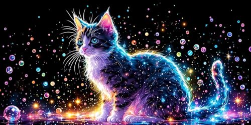 Lionhai 5D Diamond Painting Erwachsene, Diamond Painting Groß XXL, Vollbohrer Diamant Malerei DIY Comic Cat Diamond Painting Bastelset, Für Wohnzimmer und Schlafzimmer Wanddeko 25x50 cm L-279 von Lionhai