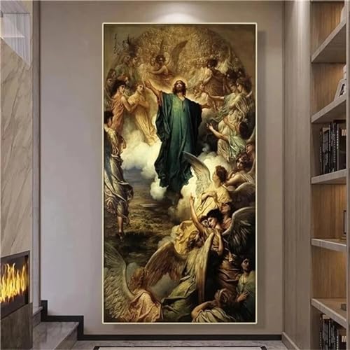 Lionhai Diamond Painting, 5D Religion Diamant Painting Bilder Engel Daiments Painting Erwachsene XXL Groß 120x60CM Kinder Mosaikherstellung Malerei Set, Zimmer Deko Schlafzimmer, Geschenke für Frauen von Lionhai