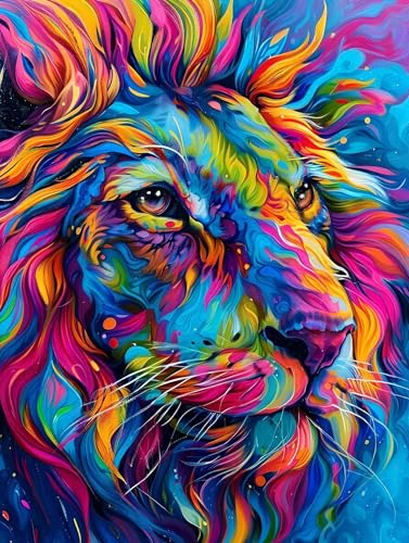 Malen Nach Zahlen Erwachsene Abstrakte Tiere, Malen Nach Zahlen Kinder ab 7 8 9 10 Jahre Mädchen Paint by Numbers, Anfänger Malen Nach Zahlen, Perfekt für Home Wand Dekor und Geschenke 20x30cm L-124 von Lionhai