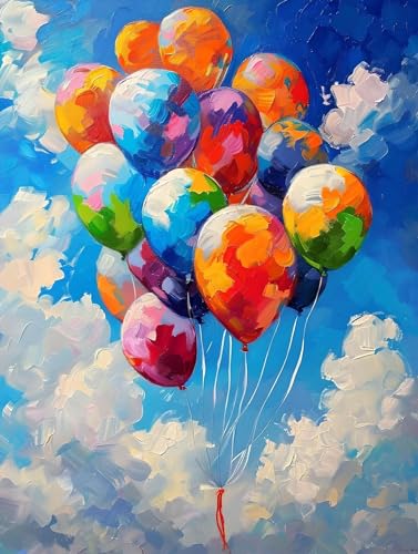 Malen Nach Zahlen Erwachsene Ballon, Malen Nach Zahlen Kinder ab 7 8 9 10 Jahre Mädchen Paint by Numbers, Anfänger Malen Nach Zahlen, Perfekt für Home Wand Dekor und Festival Geschenke 100x130cm L-645 von Lionhai