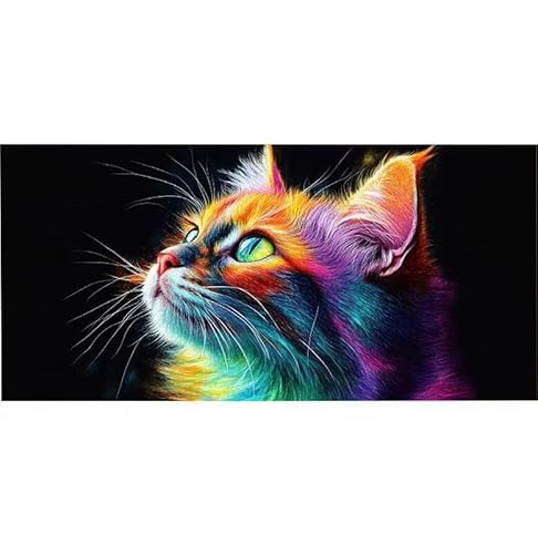 Malen Nach Zahlen Erwachsene Farbe Katze, Kinder für Anfänger Einfaches DIY-Ölgemälde-Set auf Leinwand mit Pinseln und Acrylpigment, Bastelset Erwachsene Malen, Hause Dekor Geschenk 100x200cm Ws-19 von Lionhai