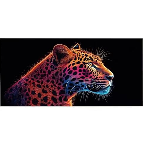 Malen Nach Zahlen Erwachsene Farbe Leopard, Kinder für Anfänger Einfaches DIY-Ölgemälde-Set auf Leinwand mit Pinseln und Acrylpigment, Bastelset Erwachsene Malen, Hause Dekor Geschenk 100x200cm Ws-11 von Lionhai