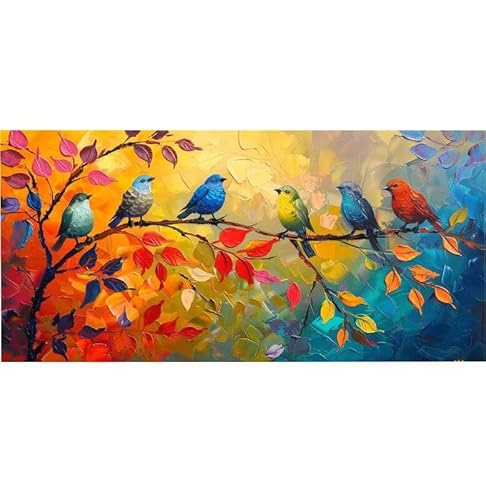 Malen Nach Zahlen Erwachsene Farbe Vogel, Kinder für Anfänger Einfaches DIY-Ölgemälde-Set auf Leinwand mit Pinseln und Acrylpigment, Bastelset Erwachsene Malen, Hause Dekor Geschenk 100x200cm Ws-21 von Lionhai