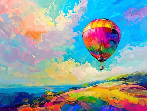 Malen Nach Zahlen Erwachsene Heißluftballon, Malen Nach Zahlen Kinder ab 7 8 9 10 Jahre Mädchen Paint by Numbers, Anfänger Malen Nach Zahlen, Perfekt für Home Wand Dekor und Geschenke 60x80cm L-660 von Lionhai