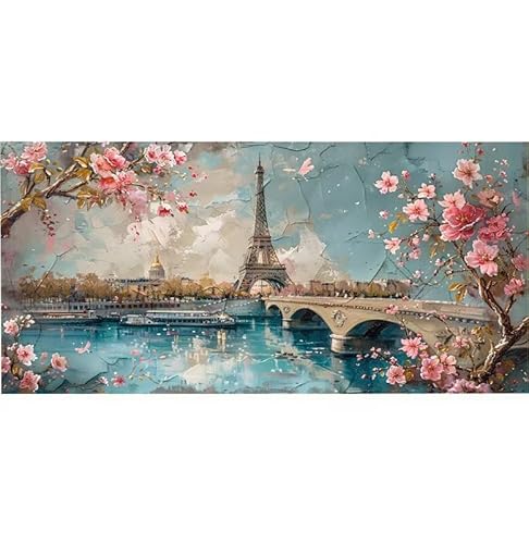 Malen Nach Zahlen Erwachsene Paris Turm, Kinder für Anfänger Einfaches DIY-Ölgemälde-Set auf Leinwand mit Pinseln und Acrylpigment, Bastelset Erwachsene Malen, Hause Wand Dekor Geschenk 100x200cm Ws-5 von Lionhai