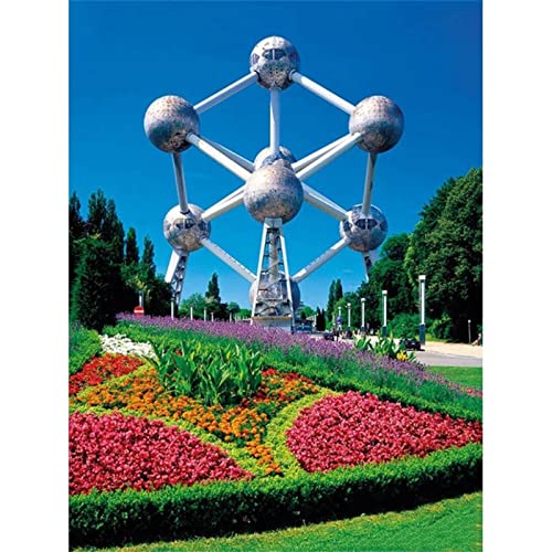 Diamond Painting Full, Atomium Landschaft 5D Diamant Painting Bilder Diamond Painting Kit DIY malen nach Zahlen Erwachsene Kinder Stickerei Malerei Kreuzstich für Home Wall Décor Round Drill 30x50cm von 壱岐の華