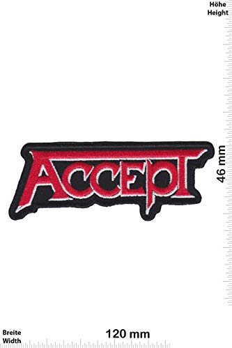 Accept Red Silver Heavy Metal Aufnäher Besticktes Patch zum Aufbügeln Applique von LipaLipaNa