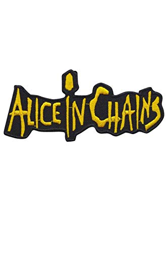 LipaLipaNa Gold Metalg Aufnäher Besticktes Patch zum Aufbügeln Applique - Musik - Alice In Chains - Medium - 1 Stück von LipaLipaNa