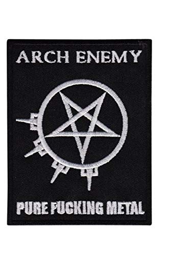 Arch Enemy Silver_1 Aufnäher Besticktes Patch zum Aufbügeln Applique von LipaLipaNa