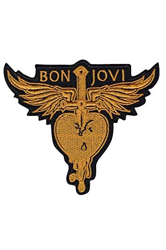 Bon Jovi Rockband Gold Aufnäher Besticktes Patch zum Aufbügeln Applique von LipaLipaNa