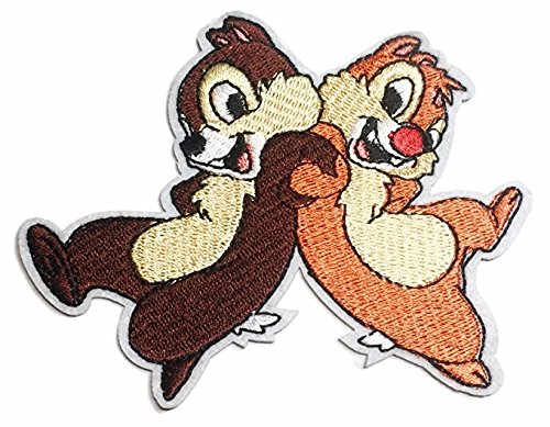 Disney's Chip & Dale Characters 4 Wide Embroidered Iron On Cosplay Patch Aufnäher Besticktes Patch zum Aufbügeln Applique Souvenir Zubehör von LipaLipaNa