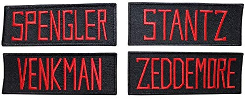 Ghostbusters Name Tag Embroidered Patches (Set of 4) Aufnäher Besticktes Patch zum Aufbügeln Applique Souvenir Zubehör von LipaLipaNa