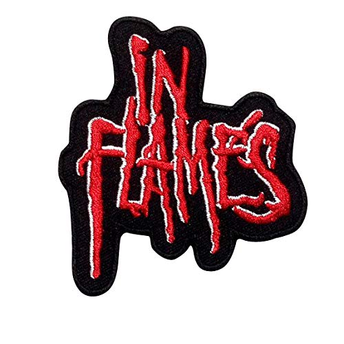 In Flames Heavy Metal Aufnäher Besticktes Patch zum Aufbügeln Applique Souvenir Zubehör von LipaLipaNa