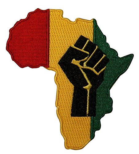 LipaLipaNa Africa Black Power Fist Rasta Rastafari Embroidered Iron On Applique Patch P3572 Aufnäher Besticktes Patch zum Aufbügeln Applique Souvenir Zubehör von LipaLipaNa
