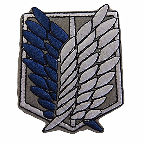 LipaLipaNa Attack on Titan Survey Scout Corps Eren Jaeger Iron On Patch Aufnäher Besticktes Patch zum Aufbügeln Applique Souvenir Zubehör von LipaLipaNa