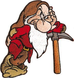 LipaLipaNa Dwarf Grumpy of Disney's Snow White & The Seven Dwarfs Embroidered Iron On Applique Patch Aufnäher Besticktes Patch zum Aufbügeln Applique Souvenir Zubehör von LipaLipaNa