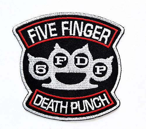 LipaLipaNa FÜNF Finger Death Punch 5FDP Knuckle bestickte Metall Patch Band Musik Patch Jacke T-Shirt Patch Nähen Eisen auf bestickte Applikationen Souvenir Zubehör von LipaLipaNa