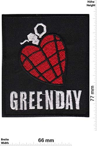 LipaLipaNa Green Day Heartbomb Black Aufnäher Besticktes Patch zum Aufbügeln Applique von LipaLipaNa