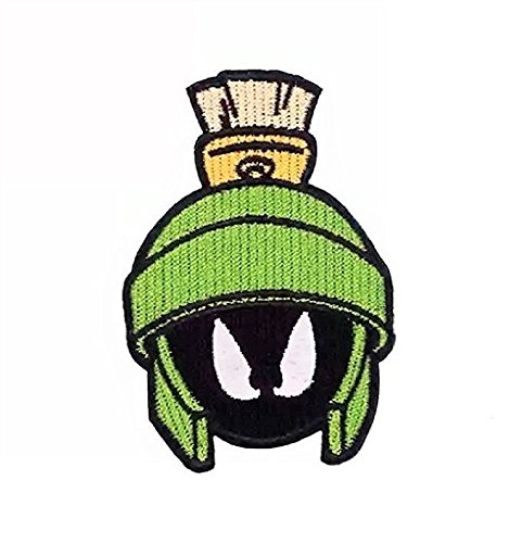 LipaLipaNa Marvin The Martian Character Face 3 12 Tall Iron On Patch Aufnäher Besticktes Patch zum Aufbügeln Applique Souvenir Zubehör von LipaLipaNa