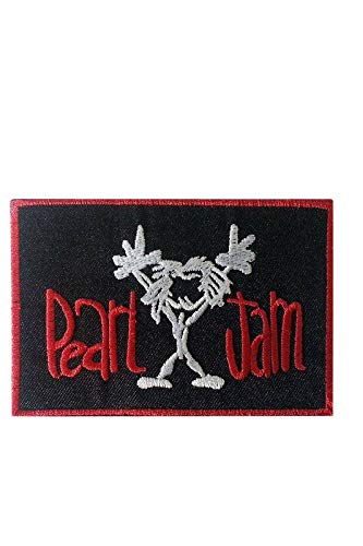 LipaLipaNa Pearl Jam Black Red Aufnäher Besticktes Patch zum Aufbügeln Applique von LipaLipaNa