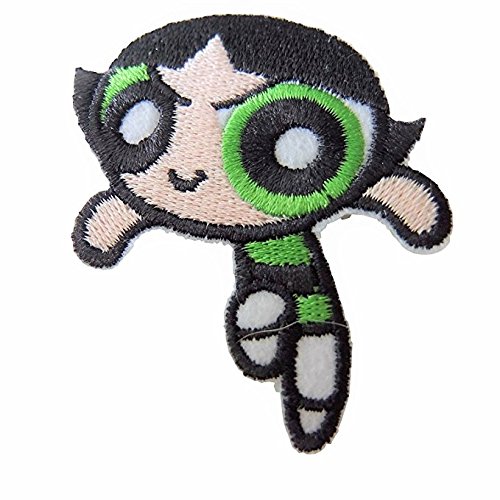 LipaLipaNa Powerpuff Girls Buttercup Character Iron On Patch Aufnäher Besticktes Patch zum Aufbügeln Applique Souvenir Zubehör von LipaLipaNa