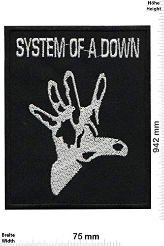 LipaLipaNa System of A Down Silver Hand Aufnäher Besticktes Patch zum Aufbügeln Applique von LipaLipaNa