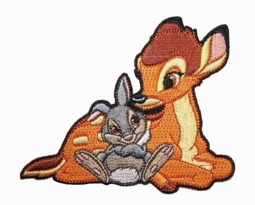 LipaLipaNa Walt Disney Bambi & Thumper Rabbit Embroidered Iron On Applique Patch Aufnäher Besticktes Patch zum Aufbügeln Applique Souvenir Zubehör von LipaLipaNa