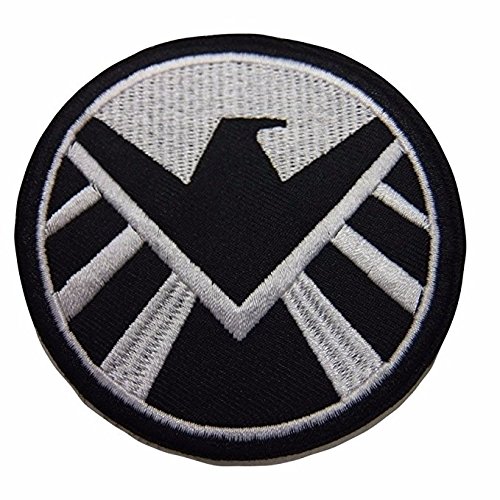 Marvel Comics Agents of Shield Gray and Black Symbol Shield Patch Aufnäher Besticktes Patch zum Aufbügeln Applique Souvenir Zubehör von LipaLipaNa