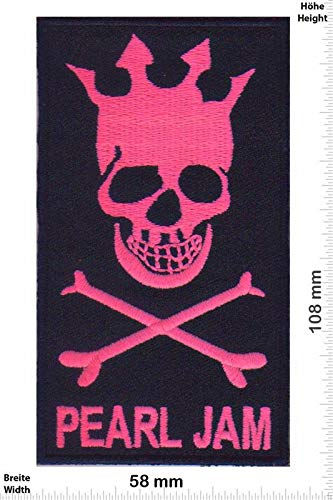 Pearl Jam - Skrull neonpink Aufnäher Besticktes Patch zum Aufbügeln Applique Souvenir Zubehör von LipaLipaNa