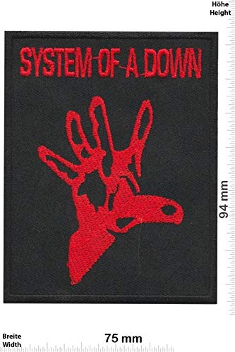 System Of A Down Red Hand Aufnäher Besticktes Patch zum Aufbügeln Applique von LipaLipaNa