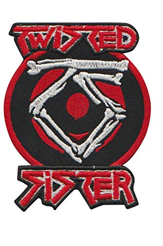 Twisted Sister Silver Red_1 Aufnäher Besticktes Patch zum Aufbügeln Applique von LipaLipaNa